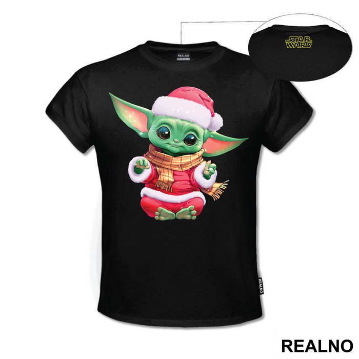 Baby Yoda With Christmas Hat - Yoda - Mandalorian - Star Wars