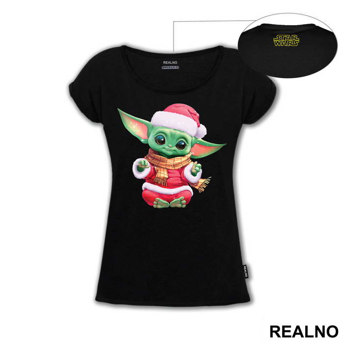 Baby Yoda With Christmas Hat - Yoda - Mandalorian - Star Wars