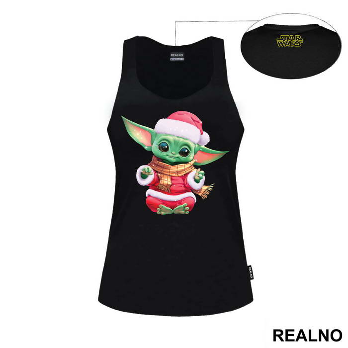 Baby Yoda With Christmas Hat - Yoda - Mandalorian - Star Wars