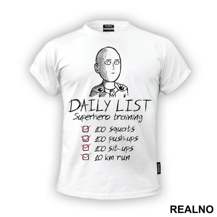Daily List - Superhero Training - One Punch Man - Majica