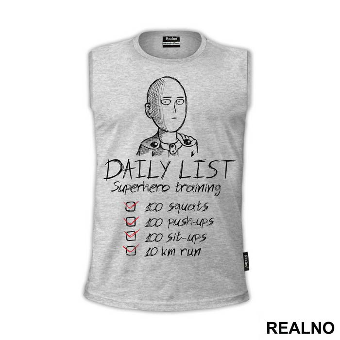 Daily List - Superhero Training - One Punch Man - Majica