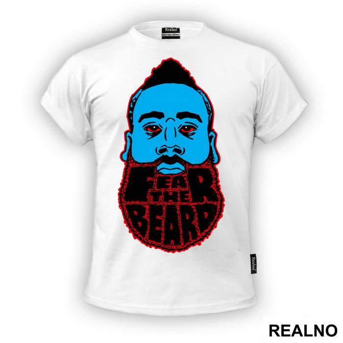James Harden Fear The Beard Red And Blue Stencil - NBA - Košarka