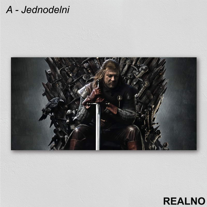 Ned Stark On The Iron Throne - Colors - Game Of Thrones - GOT - Slika na platnu - Kanvas