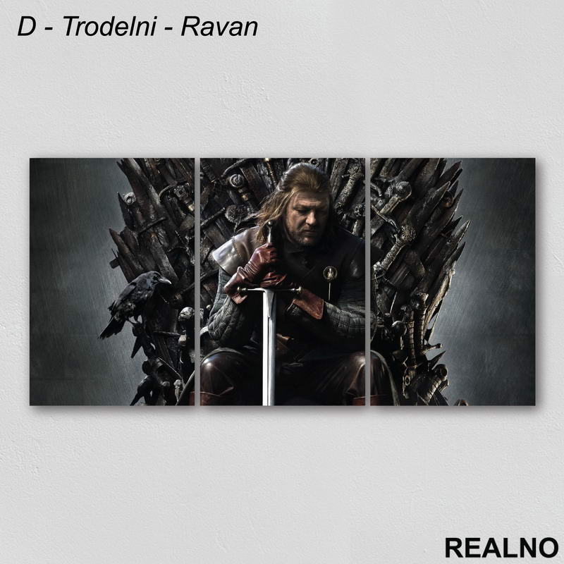 Ned Stark On The Iron Throne - Colors - Game Of Thrones - GOT - Slika na platnu - Kanvas