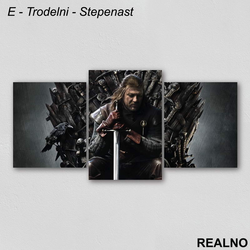 Ned Stark On The Iron Throne - Colors - Game Of Thrones - GOT - Slika na platnu - Kanvas