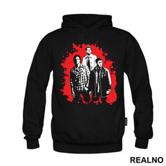 Dean, Sam And Castiel - Black And Red Splatter - Supernatural