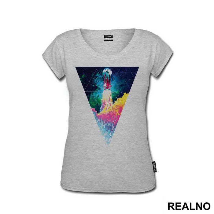 Triangle Space With Rocket Launching - Art - Majica