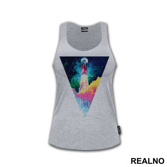 Triangle Space With Rocket Launching - Art - Majica