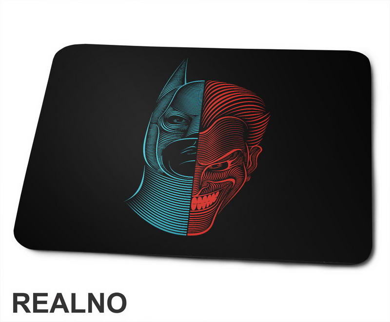 Blue And Red - Half Face - Joker - Batman - Podloga za miš