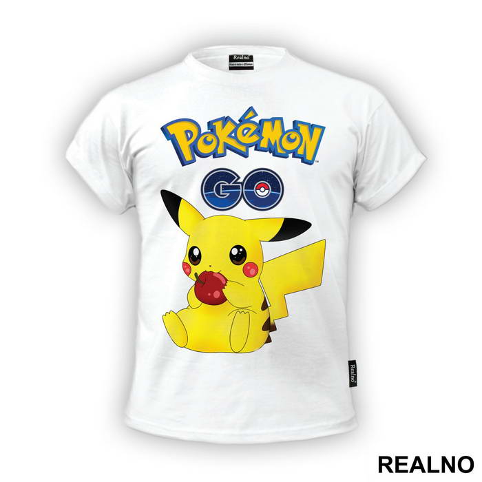 Pikachu And Apple - Pokemon - Go