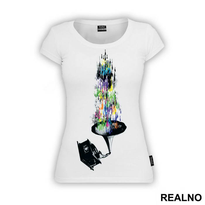 Gramophone Bright Music Notes - Art - Majica