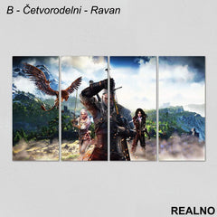 Geralt Of Rivia - Ciri - Fight - The Witcher - Slika na platnu - Kanvas