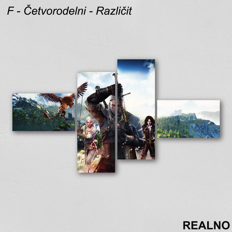 Geralt Of Rivia - Ciri - Fight - The Witcher - Slika na platnu - Kanvas