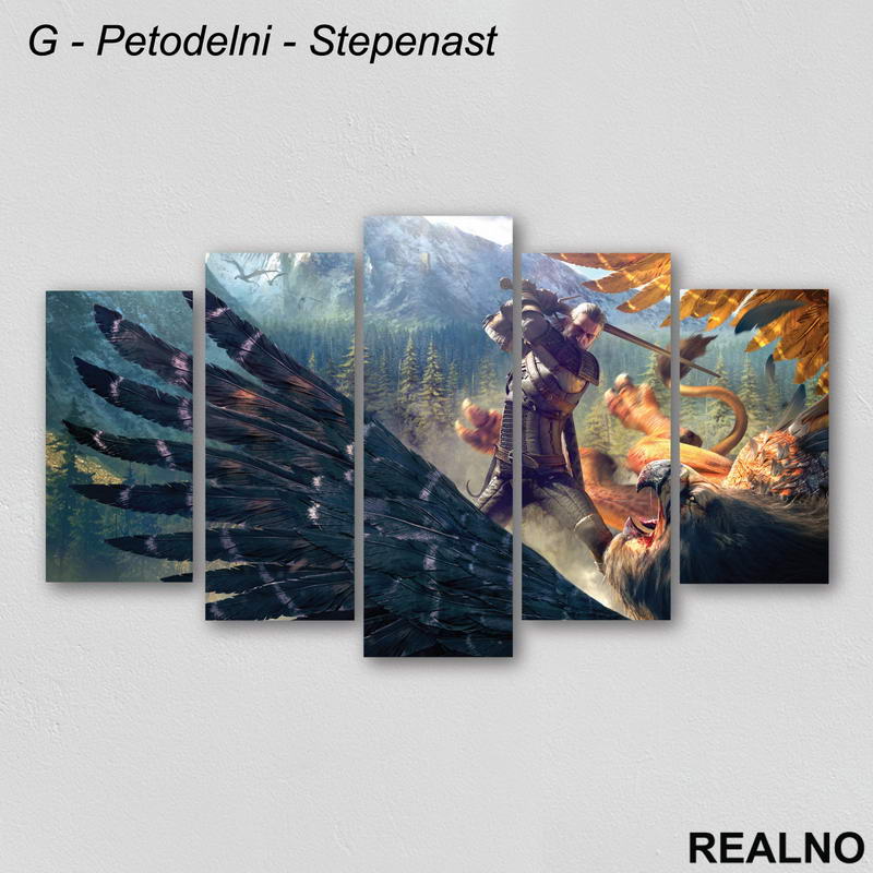 Geralt Fighting - The Witcher - Slika na platnu - Kanvas