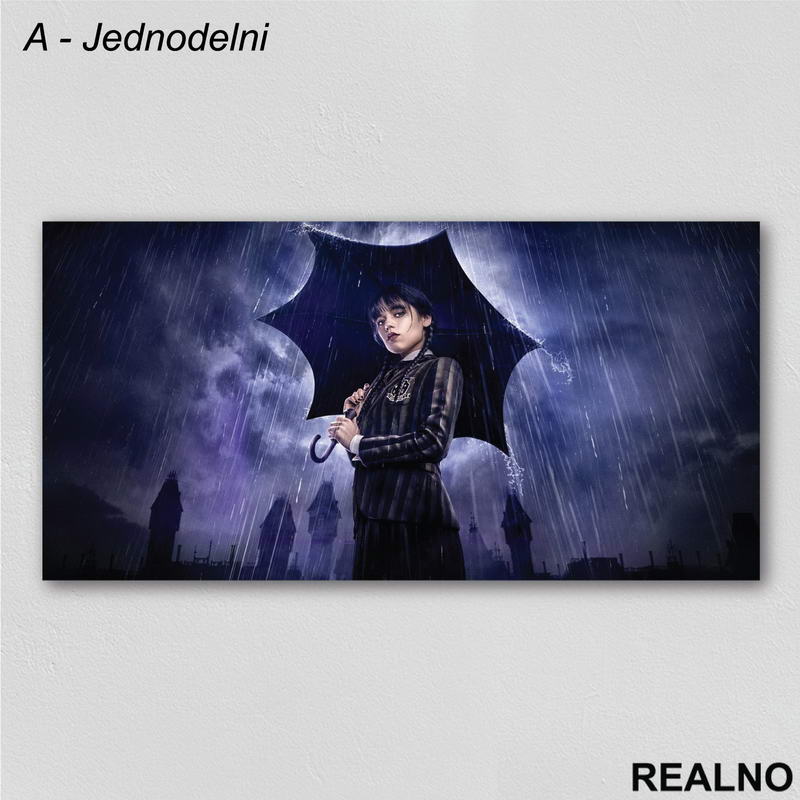 With An Umbrella - Purple Rain - Wednesday - Sreda - Slika na platnu - Kanvas