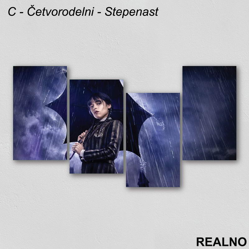 With An Umbrella - Purple Rain - Wednesday - Sreda - Slika na platnu - Kanvas