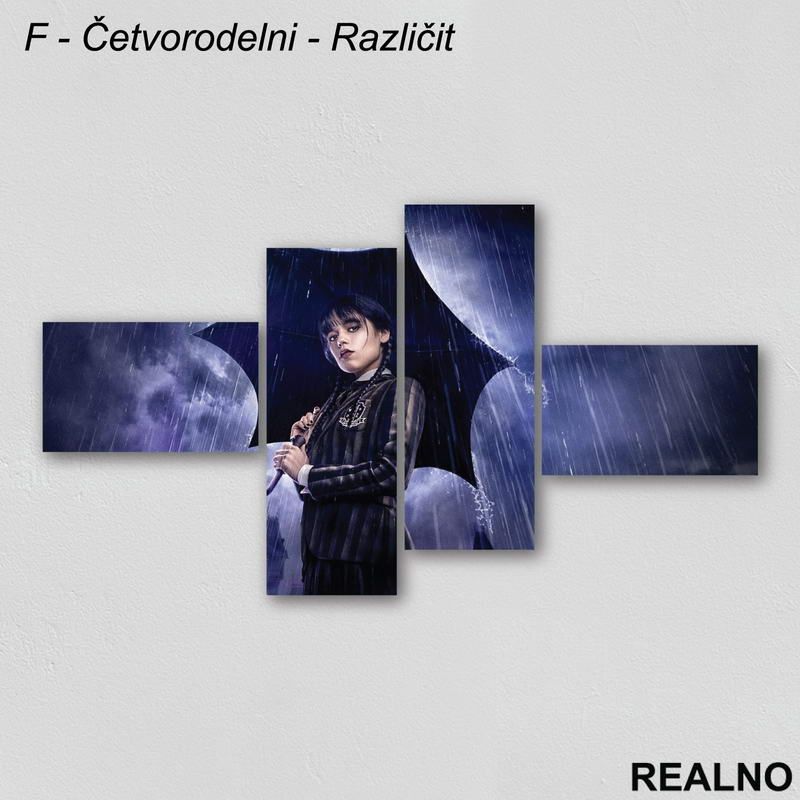 With An Umbrella - Purple Rain - Wednesday - Sreda - Slika na platnu - Kanvas