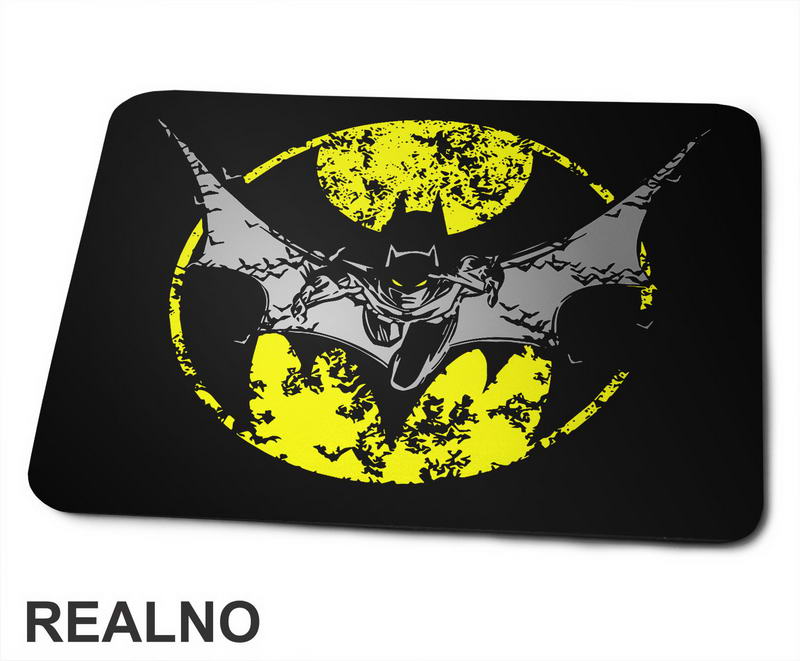 Yellow Moon - Grey Bat - Batman - Podloga za miš