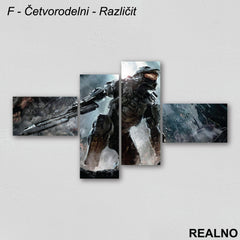 Master Chief Standing - Halo - Games - Serija - Slika na platnu - Kanvas
