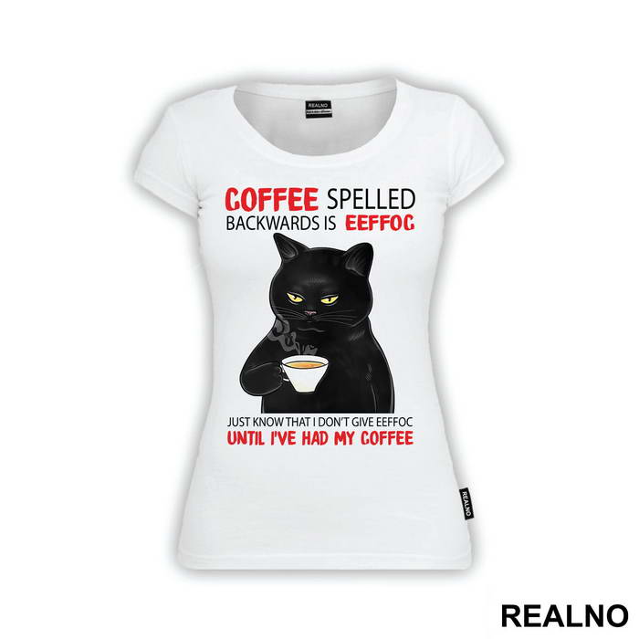 Coffee Spelled Backwards Is Eeffoc - Mačke - Cat