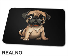 Slatki Mops Sedi - Pug - Pas - Dog - Podloga za miš