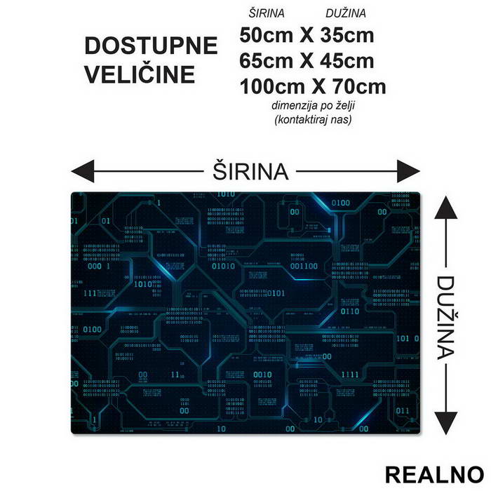 Blue Binary Code - Engineer - Podmetač za sto