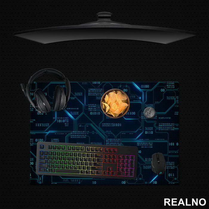 Blue Binary Code - Engineer - Podmetač za sto