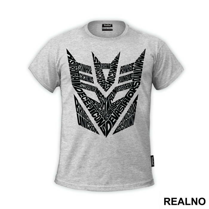Decepticon Logo Text - Transformers - Majica