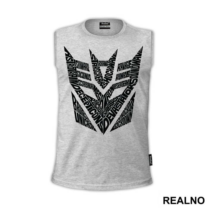 Decepticon Logo Text - Transformers - Majica
