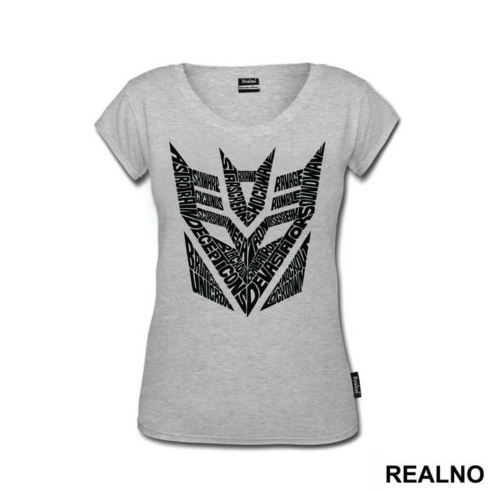 Decepticon Logo Text - Transformers - Majica