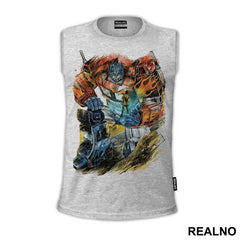 Optimus Prime Holding A Human - Transformers
