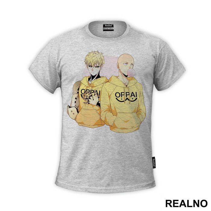 Saitama And Genos Oppai Hoodie - One Punch Man - Majica