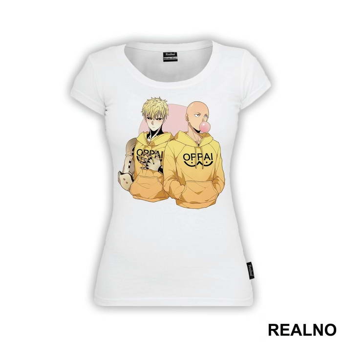 Saitama And Genos Oppai Hoodie - One Punch Man - Majica