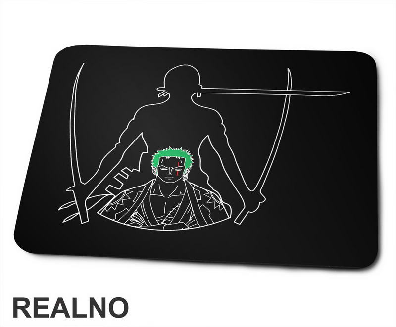 Zoro - Outlines - One Piece - Podloga za miš