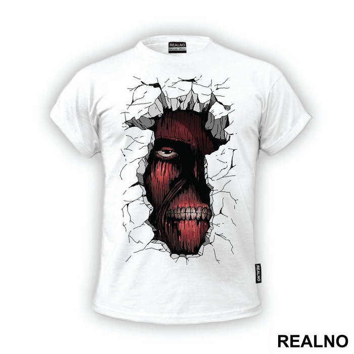 Titan Head In A Broken Wall - Attack On Titan