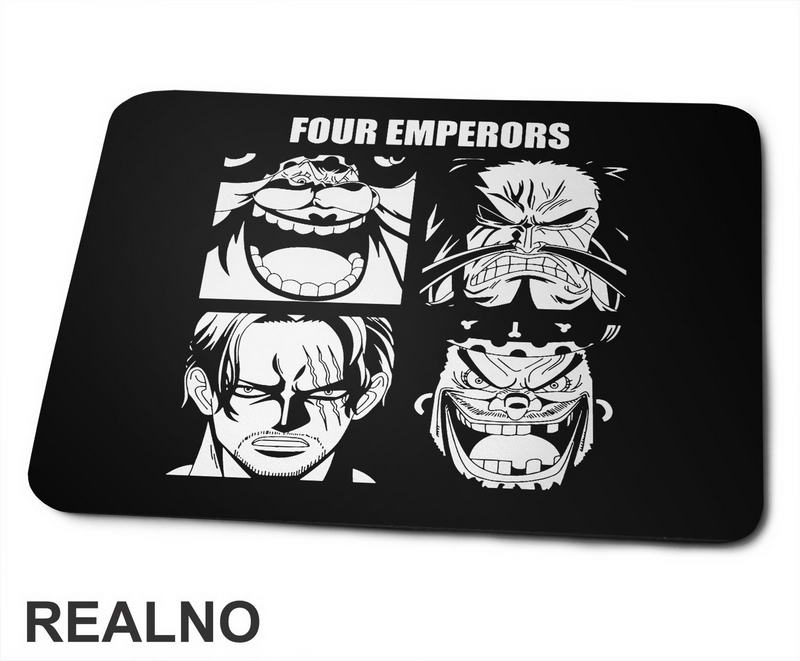 Four Emperors - White Outlines - One Piece - Podloga za miš