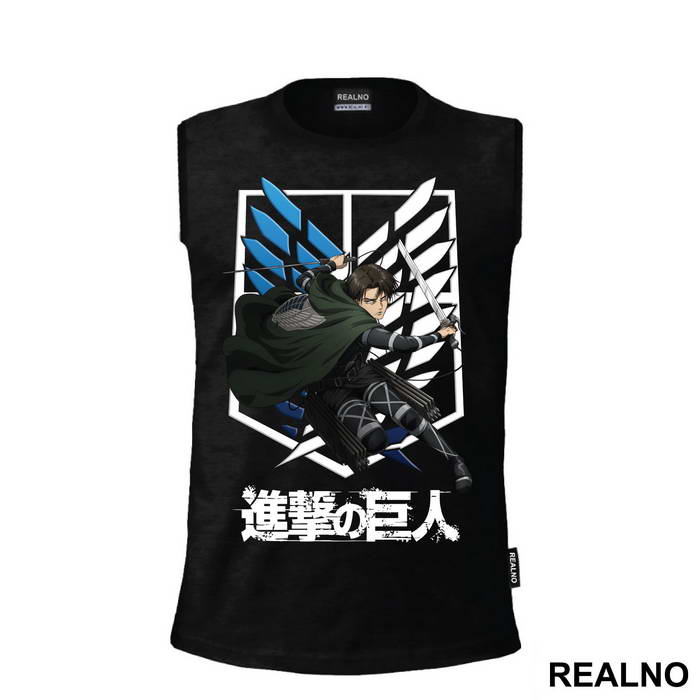 Levi Jumping With His Swords - Attack On Titan