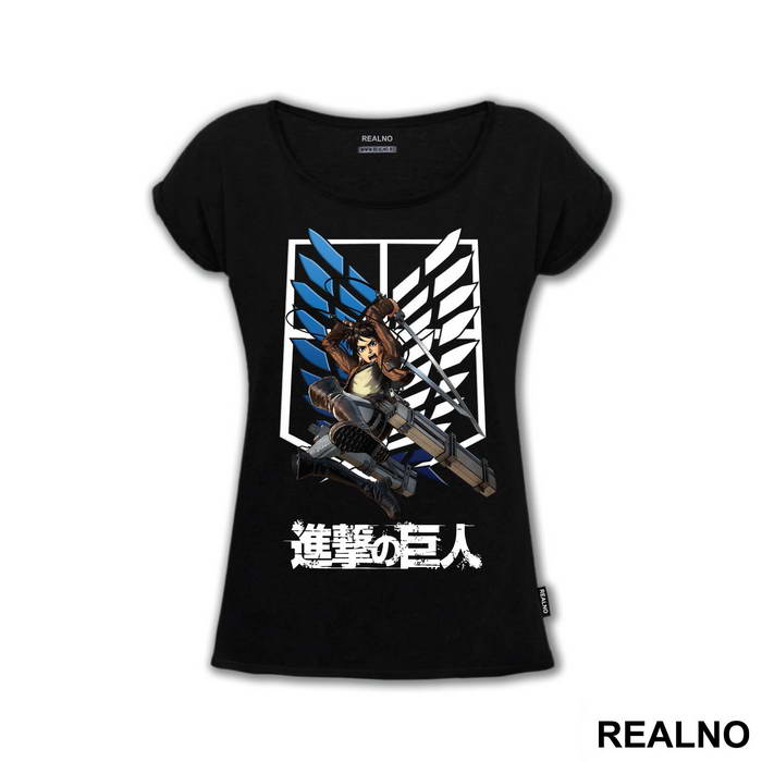 Eren Jumping With His Swords - Attack On Titan