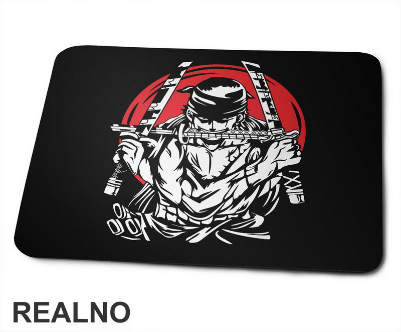Zoro - Red Moon - One Piece - Podloga za miš
