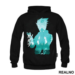 Kakashi Name Light Blue Silhouette - Naruto