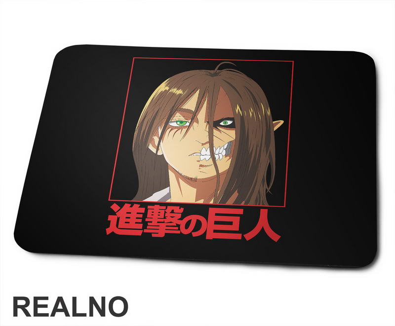 Half Face - Red - Attack On Titan - AOT - Podloga za miš
