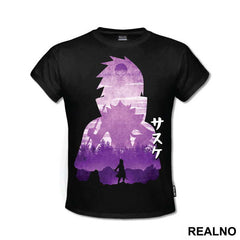 Sasuke Name Purple Silhouette - Naruto