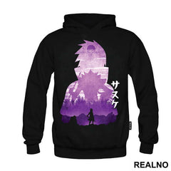 Sasuke Name Purple Silhouette - Naruto