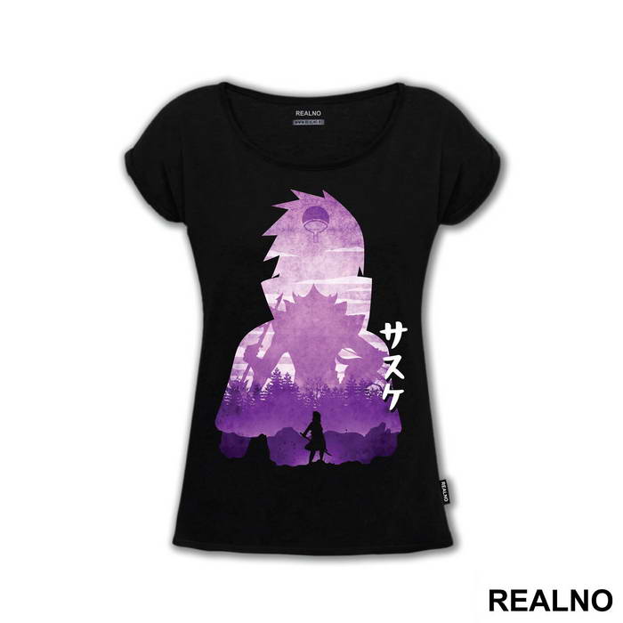 Sasuke Name Purple Silhouette - Naruto