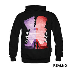 Sasuke And Itachi Names Silhouette - Naruto