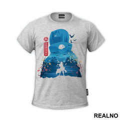 Itachi Blue Silhouette With Flowers - Naruto