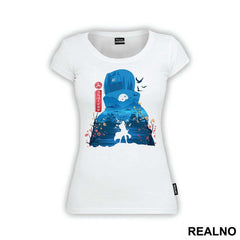 Itachi Blue Silhouette With Flowers - Naruto