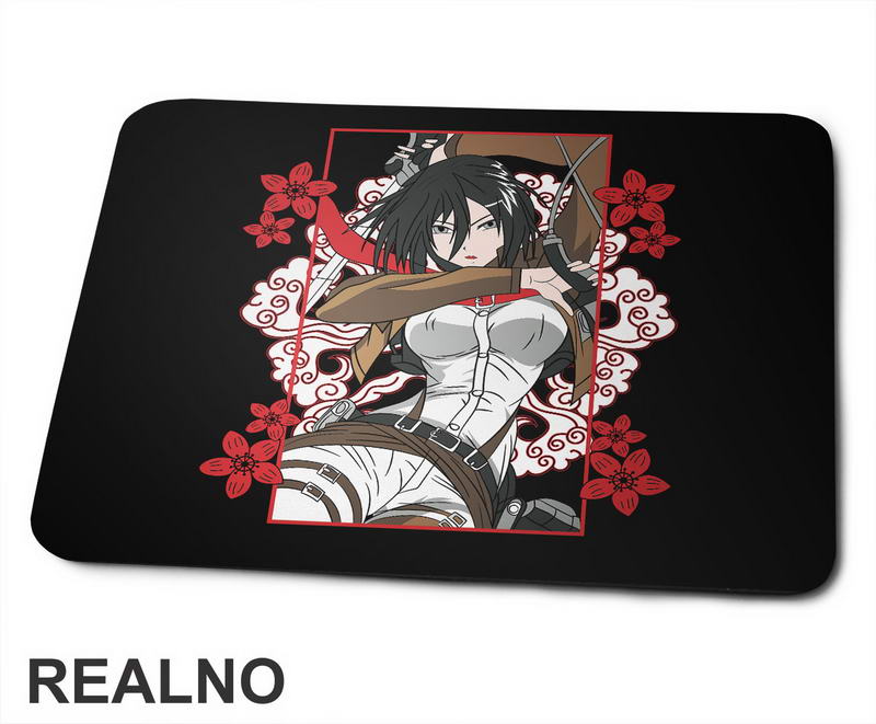 Mikasa And Flowers - Attack On Titan - AOT - Podloga za miš