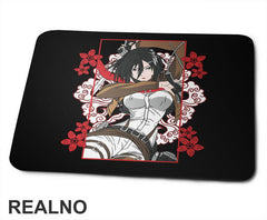 Mikasa And Flowers - Attack On Titan - AOT - Podloga za miš