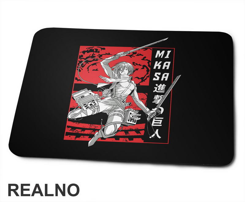 Mikasa - Red Attack - Attack On Titan - AOT - Podloga za miš